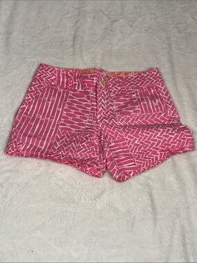 Lilly Pulitzer Pink Geometric Print Bermuda Shorts